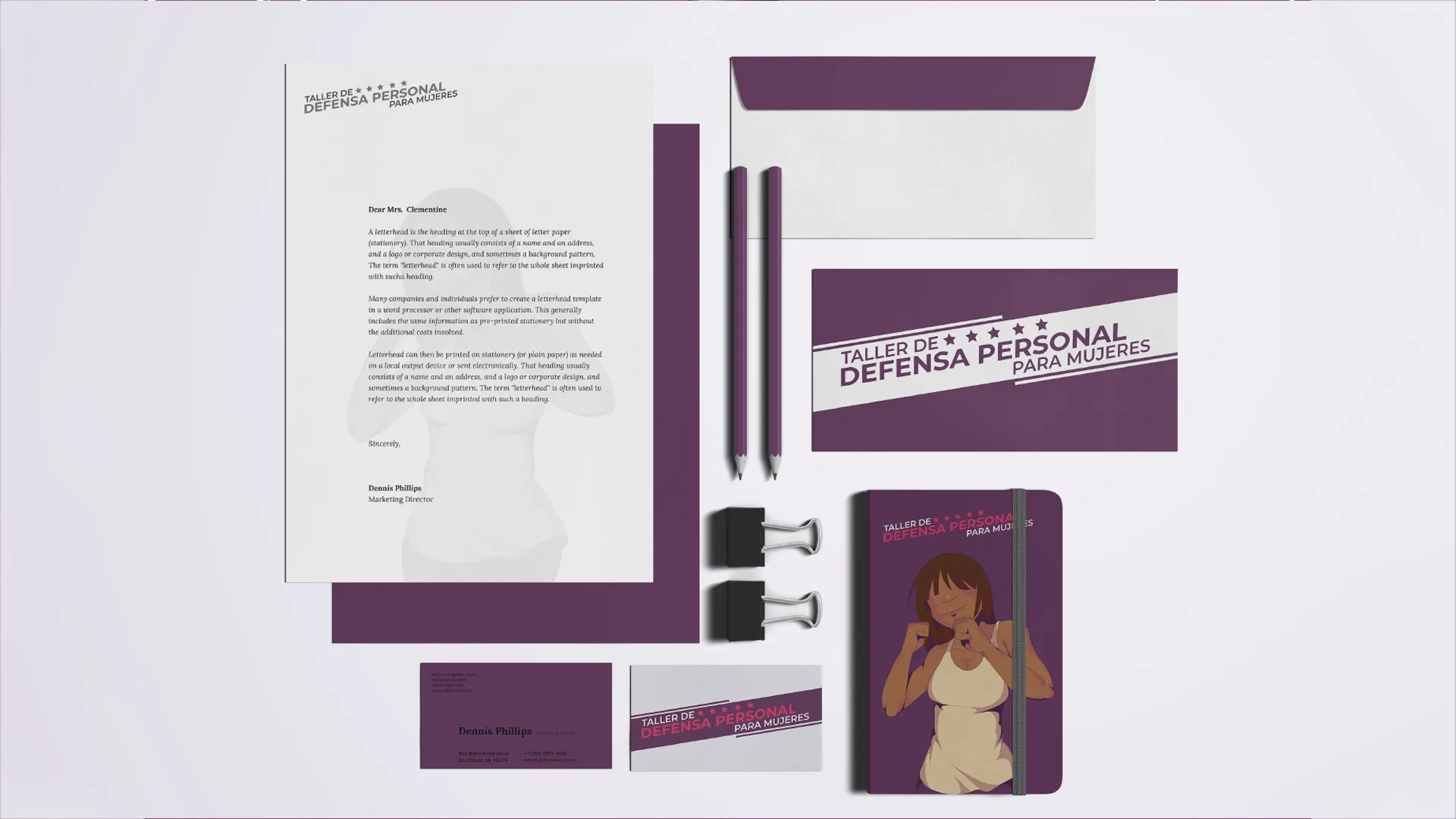 Diseño de Papelería para Eventos en SLP. Branding para Eventos en San Luis Potosí - Para Taller de Empoderamiento Femenino y Defensa Personal en Ciudad Valles SLP